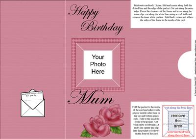 Add a Photo Mum Birthday Roses with Easy Fold Frame