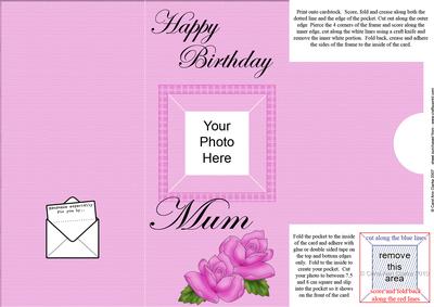 Add a Photo Mum Birthday Roses with Easy Fold Frame