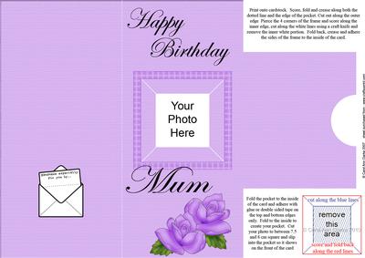 Add a Photo Mum Birthday Roses with Easy Fold Frame