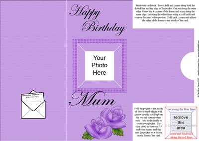 Add a Photo Mum Birthday Roses with Easy Fold Frame