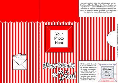 Add a Photo Birthday Stripes Card with Easy Fold Frame