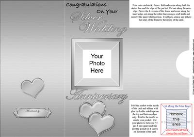 Add a Photo Silver Wedding Anniversary with Easy Fold Frame