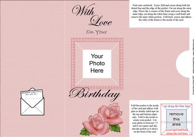 Add a Photo Birthday Roses with Easy Fold Frame