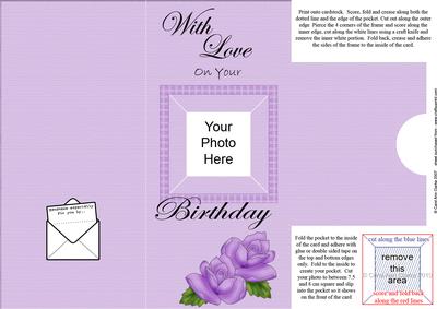 Add a Photo Birthday Roses with Easy Fold Frame