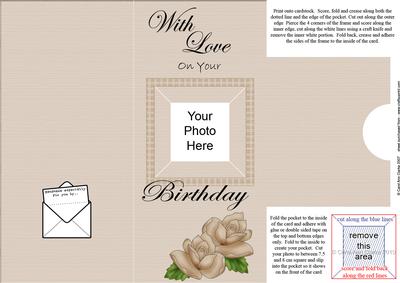 Add a Photo Birthday Roses with Easy Fold Frame