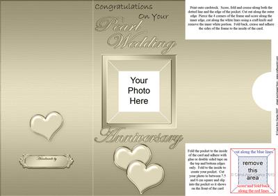 Add a Photo Pearl Wedding Anniversary with Easy Fold Frame