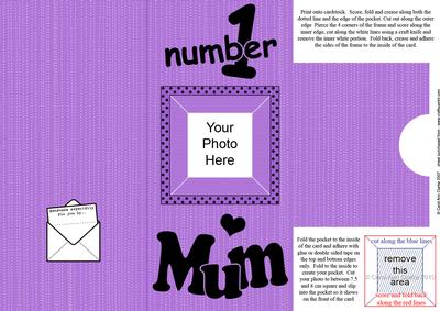 Add a Photo Number 1 Mum with Easy Fold Frame