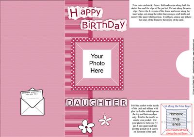 Add a Photo Birthday Daughter with Easy Fold Frame