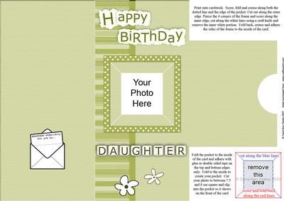 Add a Photo Birthday Daughter with Easy Fold Frame