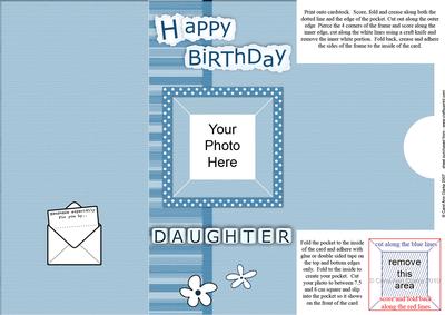 Add a Photo Birthday Daughter with Easy Fold Frame