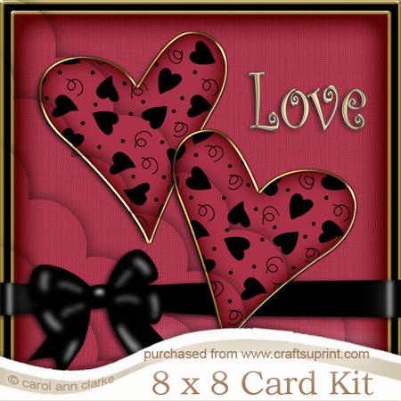 8 x 8 Love Hearts Kit with Scalloped Corners