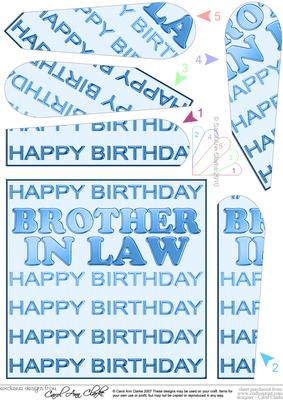 Birthday BROTHER IN LAW Fan Pyramage Topper