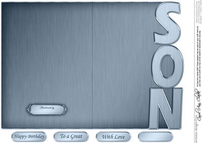 5 x 7 Elegant Metallic Son Shaped Card