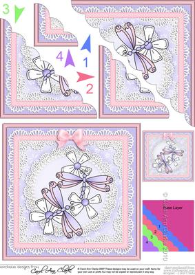 Dreamy Dragonflies Scallop Corner Side Stacker Topper