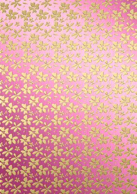 Gold Metallic Flowers Matching Backing Paper