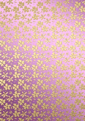 Gold Metallic Flowers Matching Backing Paper