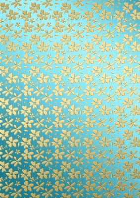 Gold Metallic Flowers Matching Backing Paper