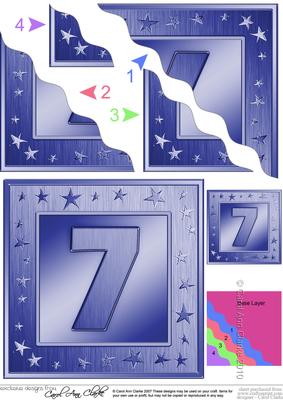7th Bright Metallic Age Wavy Corner Side Stacker Topper