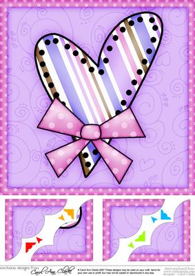 8 x 8 Funky Hearts Scalloped Corner Topper