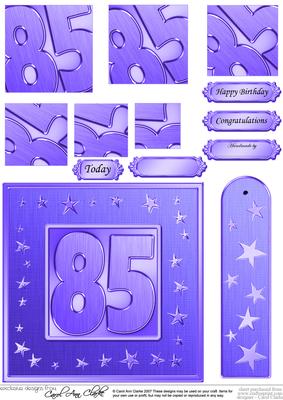 85th Bright Metallic Age Quick Card with Twisted Pyramage
