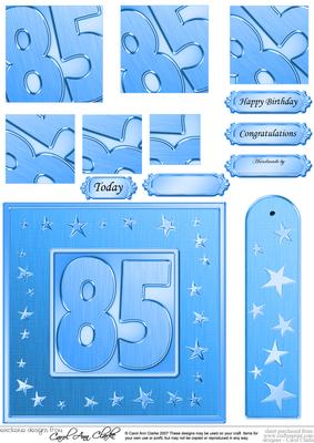 85th Bright Metallic Age Quick Card with Twisted Pyramage