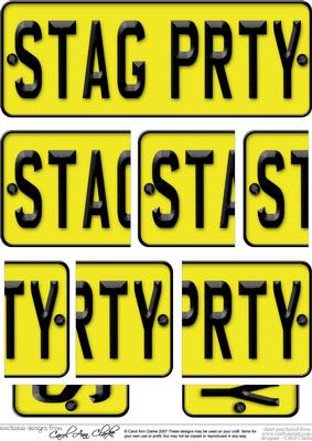 Stag Party Novelty Number Plate with Side Stacker