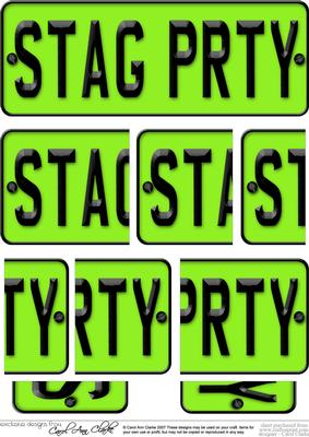 Stag Party Novelty Number Plate with Side Stacker