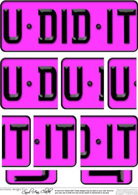 You Did It Novelty Number Plate with Side Stacker