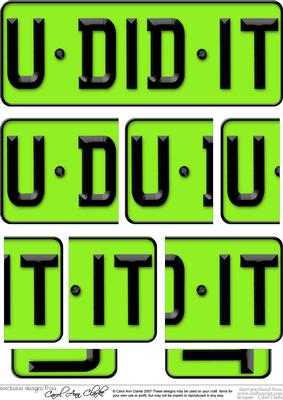 You Did It Novelty Number Plate with Side Stacker