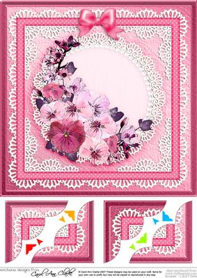 8 x 8 Spring Flowers Scalloped Corner Topper