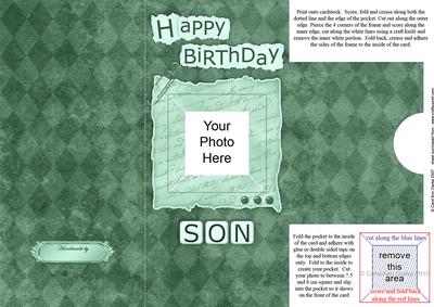 Add a Photo Birthday Son with Easy Fold Frame