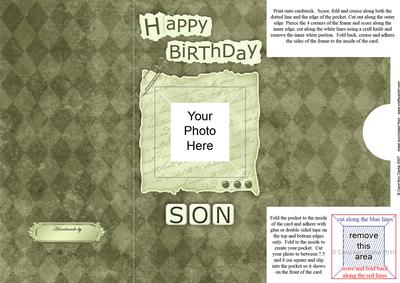 Add a Photo Birthday Son with Easy Fold Frame
