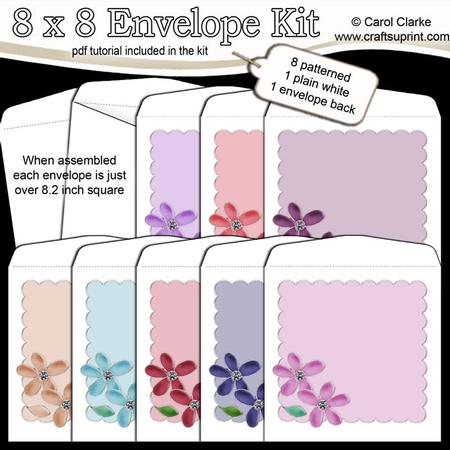 Elegant Floral 8 x 8 Envelope Kit