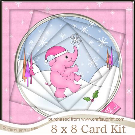 8 x 8 Xmas Elephant Twisted Tunnel Card Kit