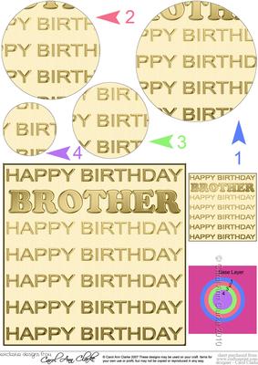 Birthday Brother Circle Pyramage Topper