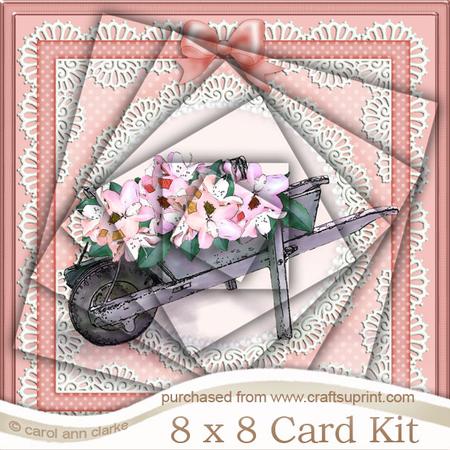 8 x 8 Flower Filled Wheelbarrow Twisted Pyramage Kit