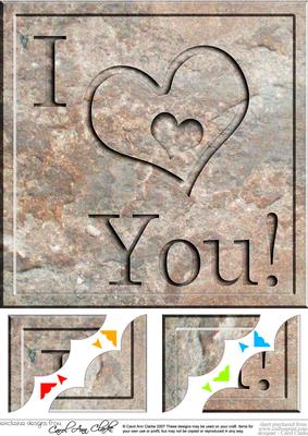 8 x 8 I Love You Set in Stone Scalloped Corner Topper