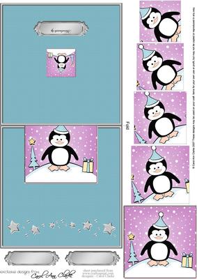 Cute Christmas Penguin No-Hole Over the Edge & Spiral Pyramid