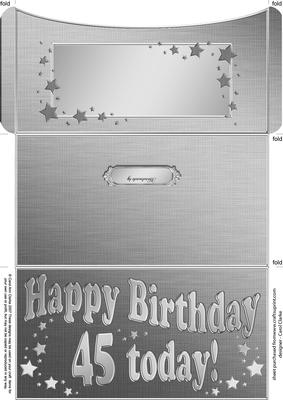 45th Birthday Metallic Age Money or Gift Wallet and Card