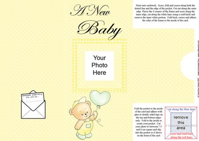 Add a Photo New Baby Card with Easy Fold Frame