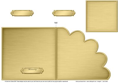 Square Cut and Fold Shell Corner Card Plain Card Base