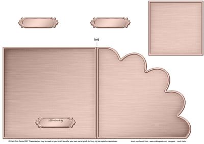 Square Cut and Fold Shell Corner Card Plain Card Base