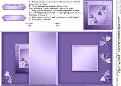 Diamante Dragonflies No-hole Fold Back Card