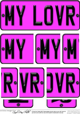 My Lover Novelty Number Plate with Side Stacker