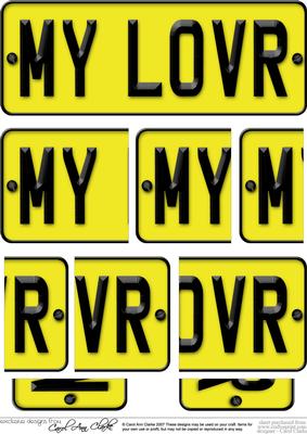My Lover Novelty Number Plate with Side Stacker