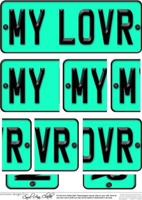 My Lover Novelty Number Plate with Side Stacker