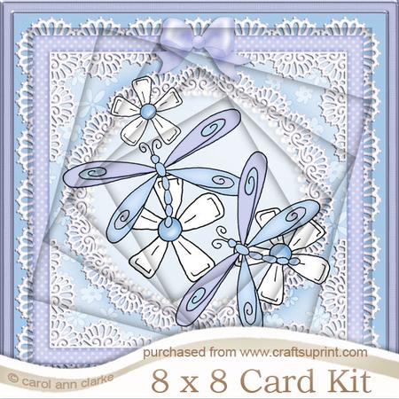 8 x 8 Dreamy Dragonflies Twisted Tunnel Card Kit