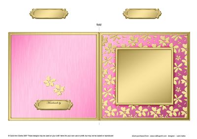 Square Metallic Flowers Plain Card Base - Portrait