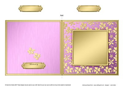 Square Metallic Flowers Plain Card Base - Portrait
