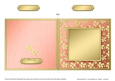 Square Metallic Flowers Plain Card Base - Portrait